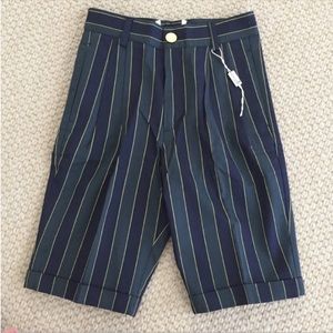 NWOT Magil Les Garcons De Magil Boys Navy Green Stripe Cotton Dress
Shorts 6 Yrs